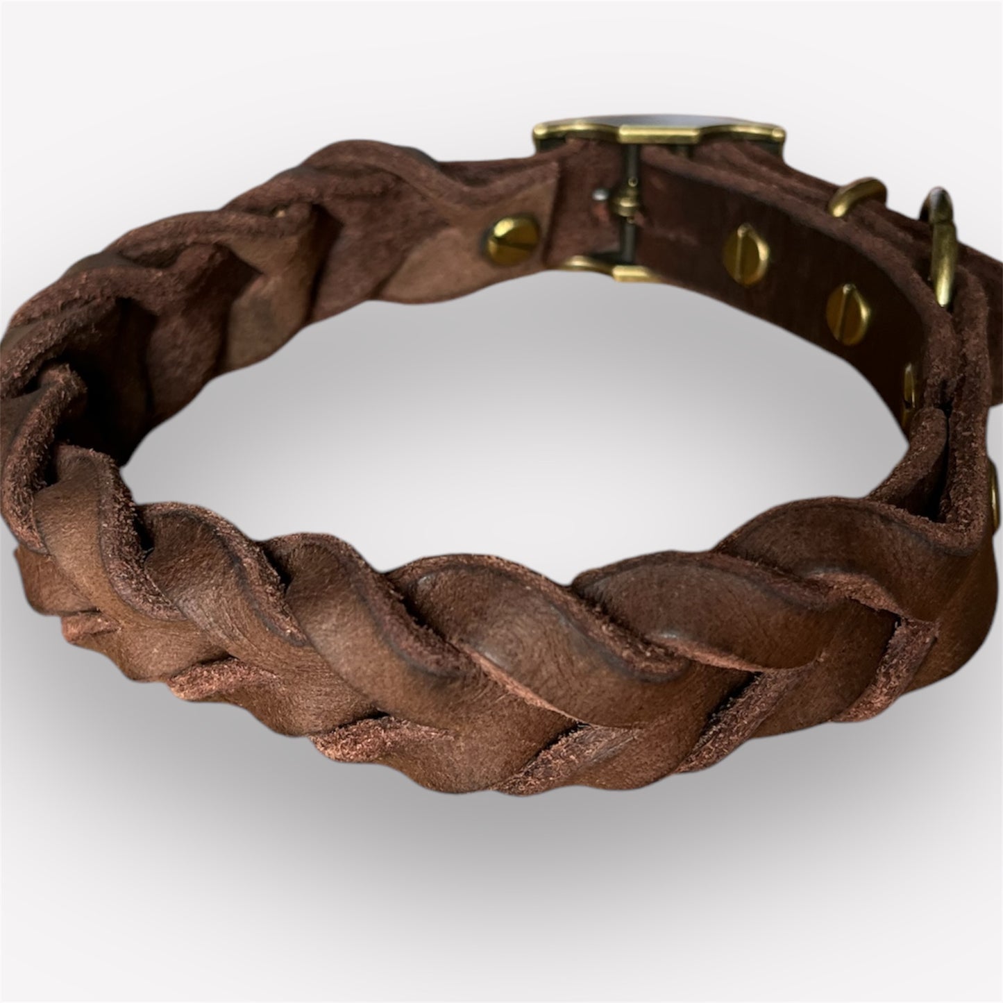 Geflochtenes Leder Halsband einfarbig