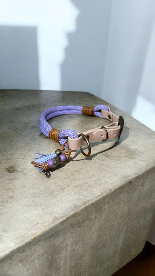Lila Traum - Handgefertigtes Hunde Halsband