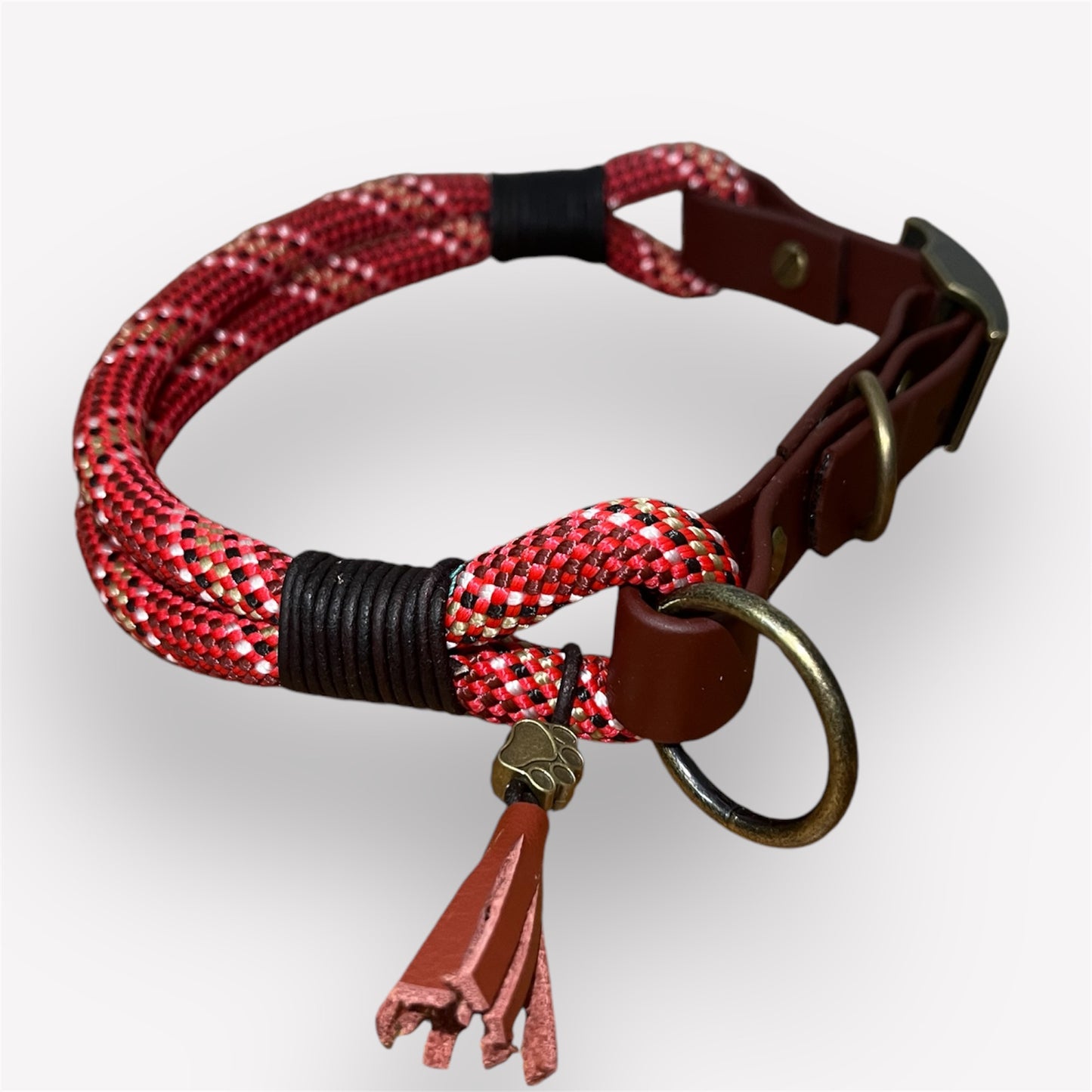 Feuer & Erde – Handgefertigtes Paracord Hundehalsband aus Biothane