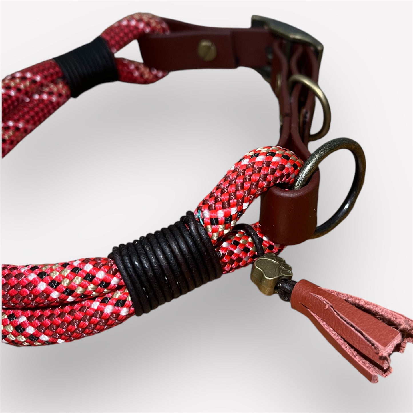 Feuer & Erde – Handgefertigtes Paracord Hundehalsband aus Biothane